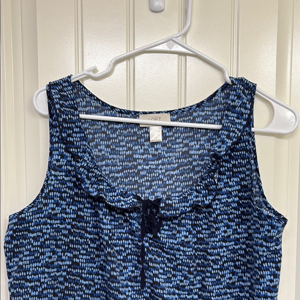 Loft Blue Patterned‎ Women's Top - Picture 2 of 10